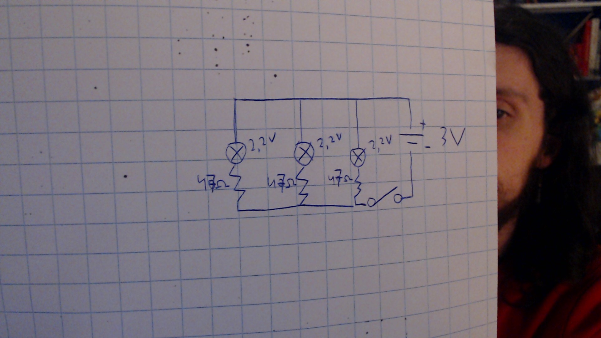 A drawing of the electornic circuit used.